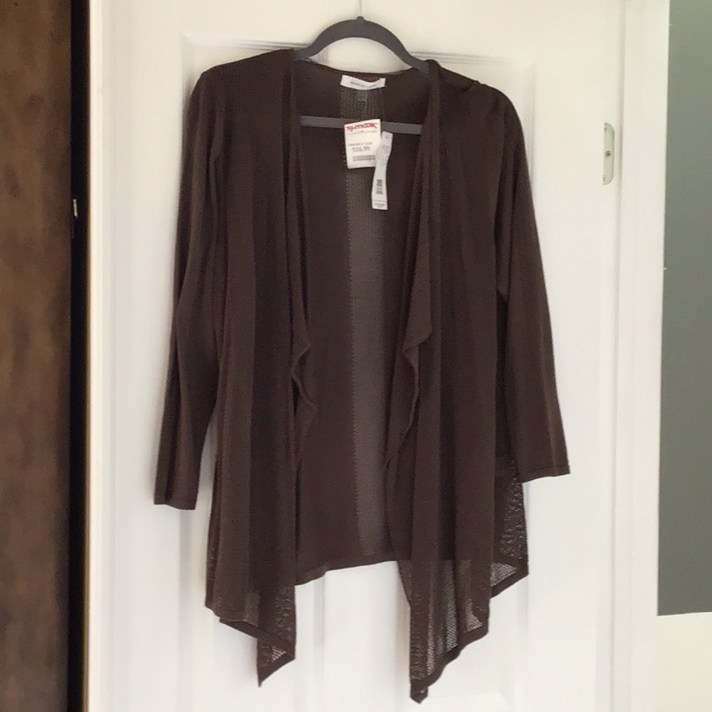 August Silk, olive sweater Great for over a cami
